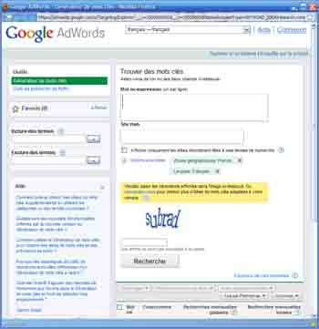 adwords mots cles - generateur mot cles